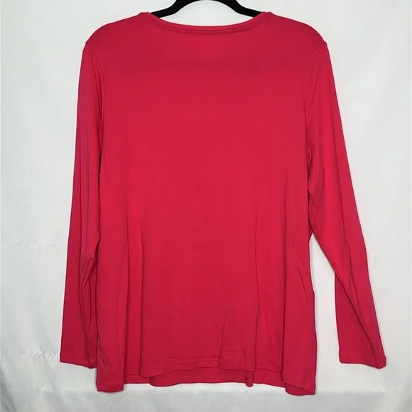 Talbots Hot Pink Fitted Long Sleeve T-Shirt - Picture 4 of 4
